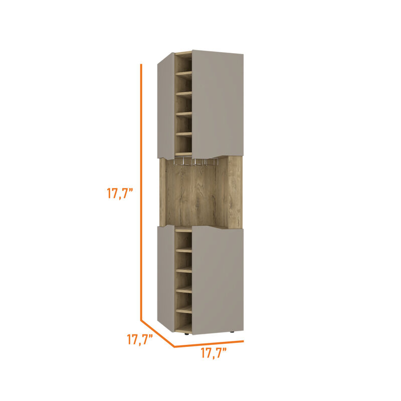 Essex 10-Bottle Bar Cabinet Macadamia And Taupe