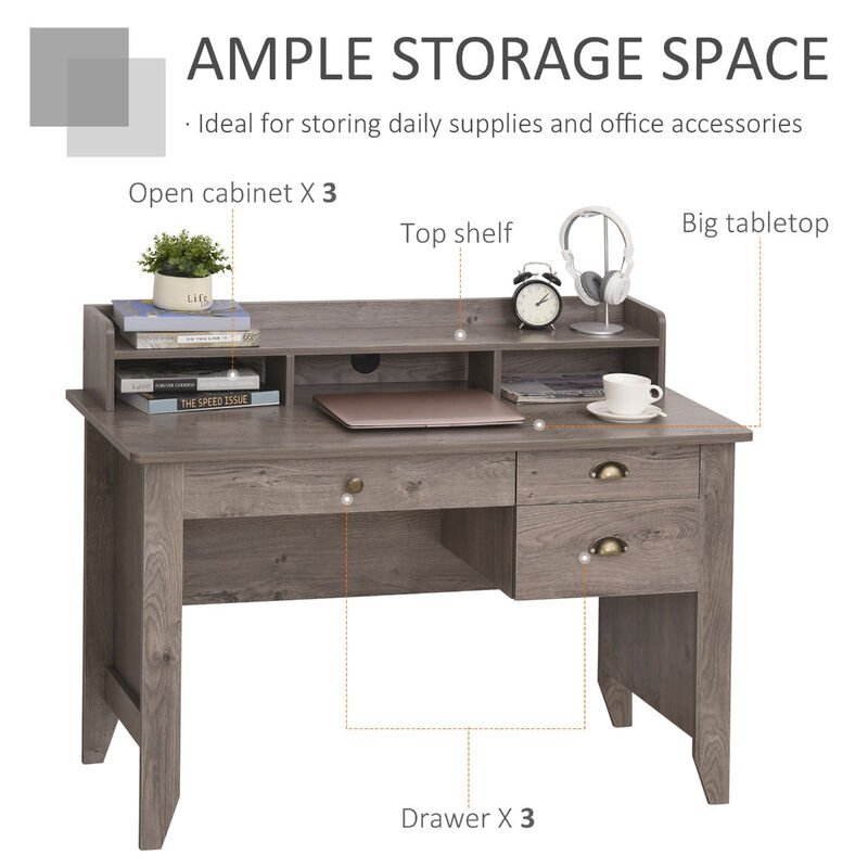 Multifunctional Desk: Computer Workstation with Drawers and Cable Management