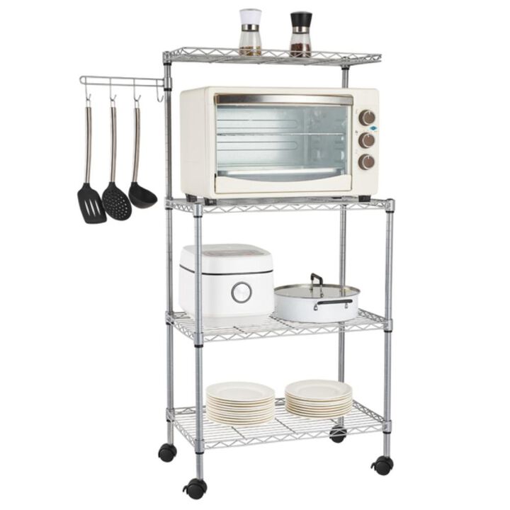 4-Tier Kitchen Baker's Rack Microwave Stand & Storage Cart Workstation Shelf