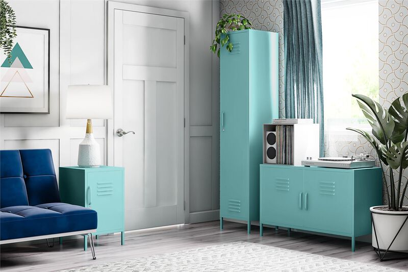 Novogratz Cache Metal Locker Style Livingroom End Table