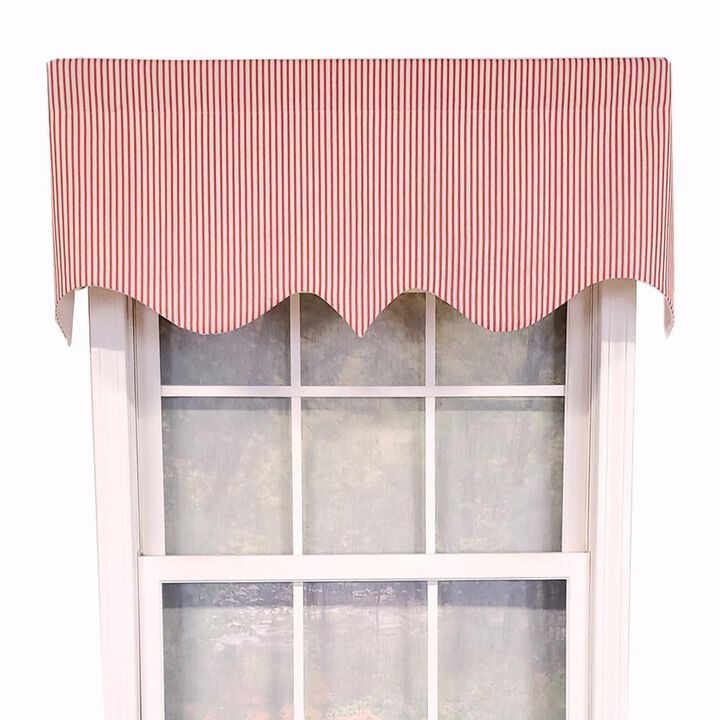 RLF Home Luxurious Modern Design Classic MG-Ticking Stripe Regal Style Window Valance 50" x 17" Black