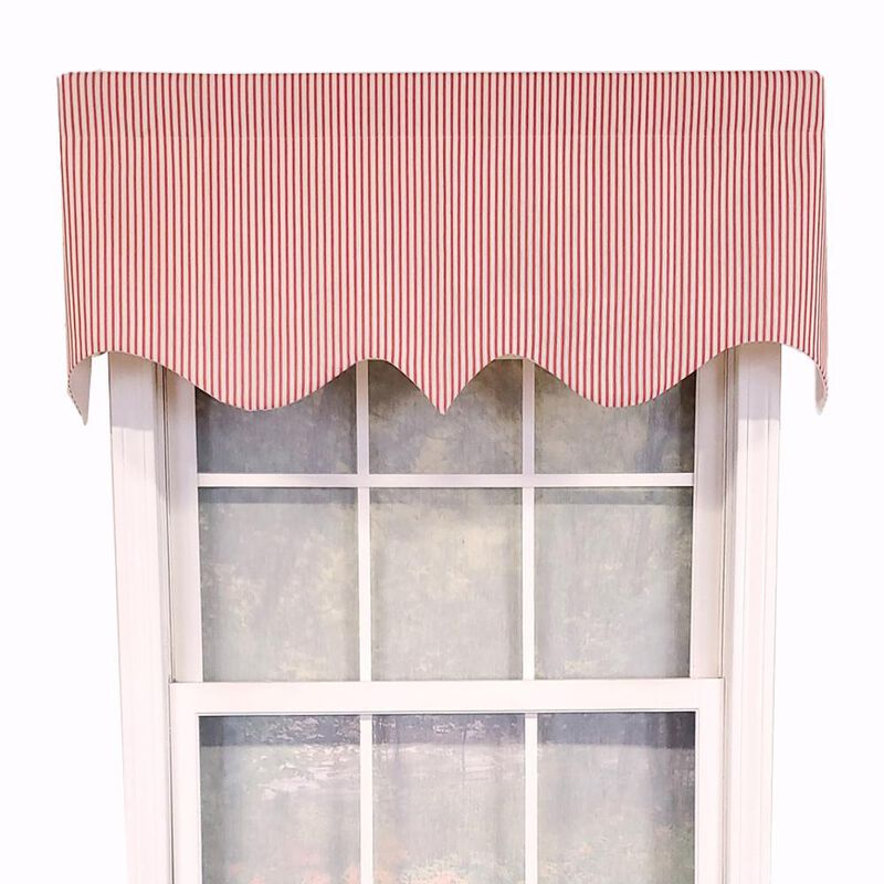 RLF Home Luxurious Modern Design Classic MG-Ticking Stripe Regal Style Window Valance 50" x 17" Black