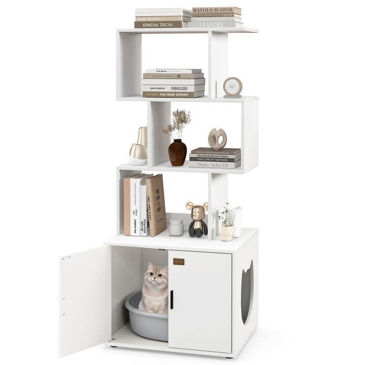 Tall Cat Litter Box Enclosure with Storage