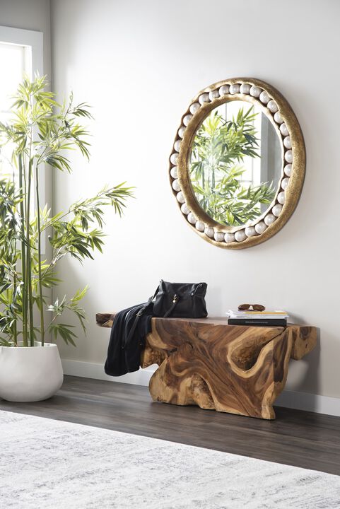 Pearl Mirror in Gold Leaf