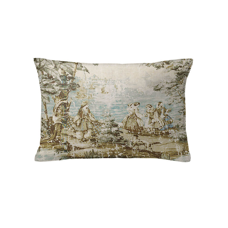 6ix Tailors Fine Linens Countryside Natural/Aqua Decorative Throw Pillows