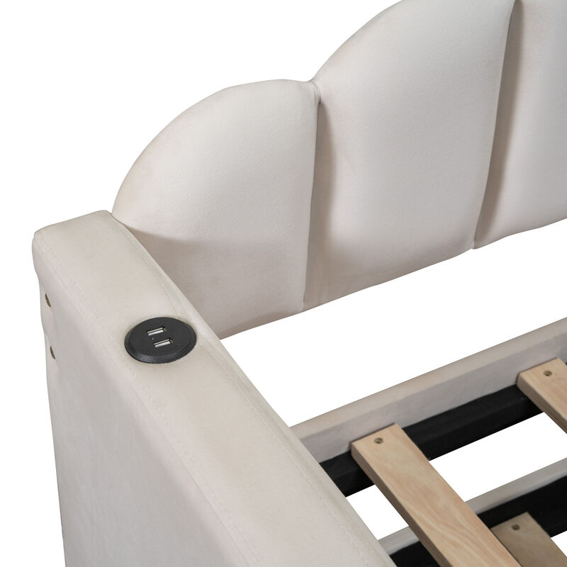 Merax Upholstered Daybed Bed Frame with Trundle
