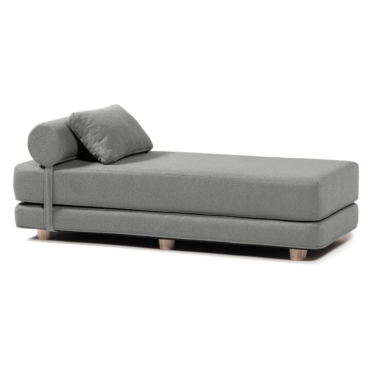 Jaxx Avida Daybed � Fold Out Queen Sleeper � Premium Boucle: Sleek and Modern Lounge for Relaxing and Overnight Guests