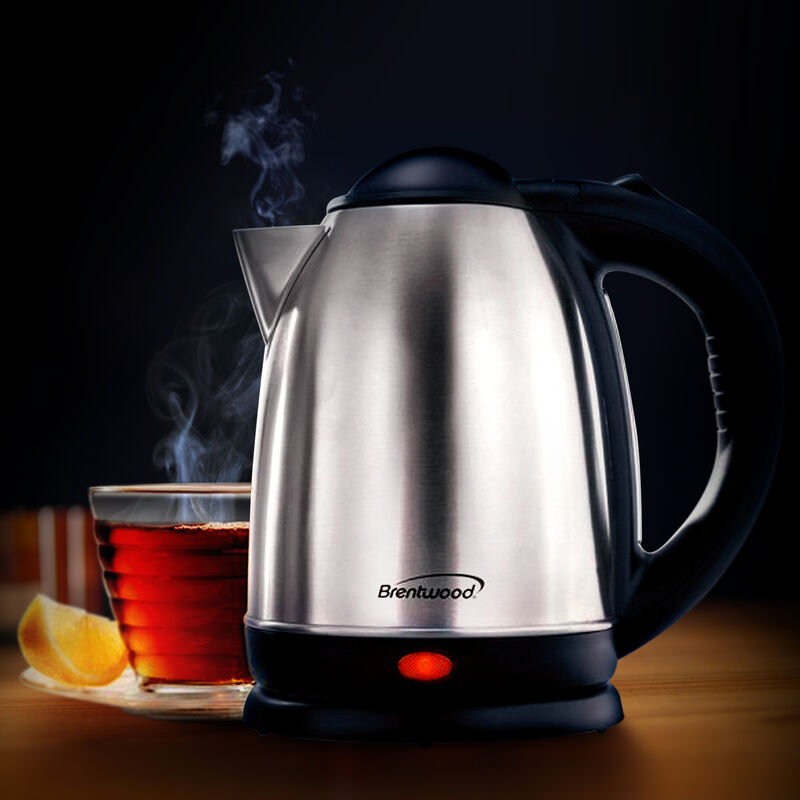 Brentwood 1.7 L Stainless Steel Electric Cordless Tea Kettle 1000W (Brushed)