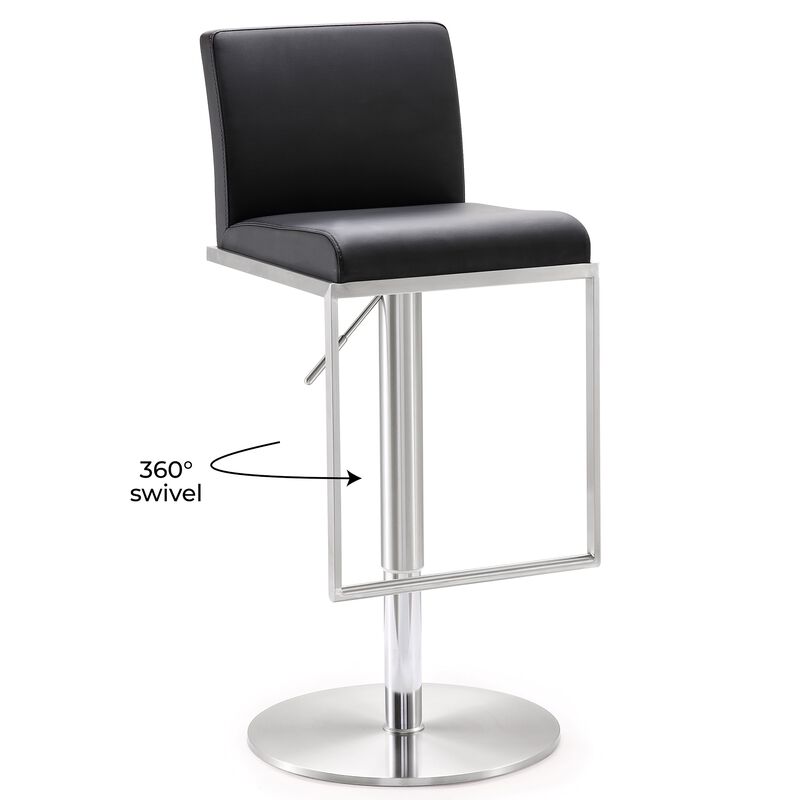 Amalfi White Performance Vegan Leather Adjustable Stool