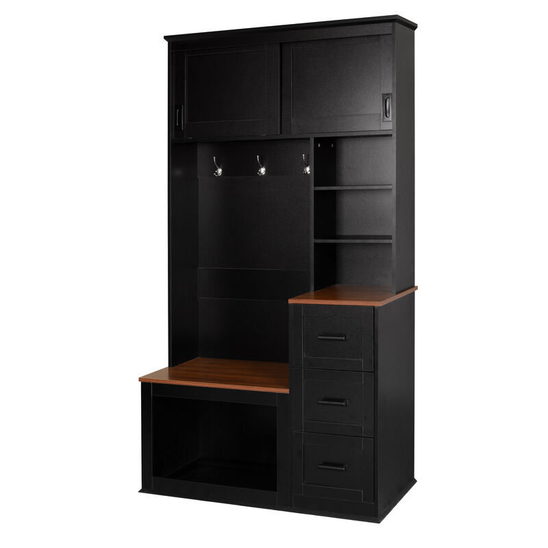Merax Modern Entryway Hall Tree Bench