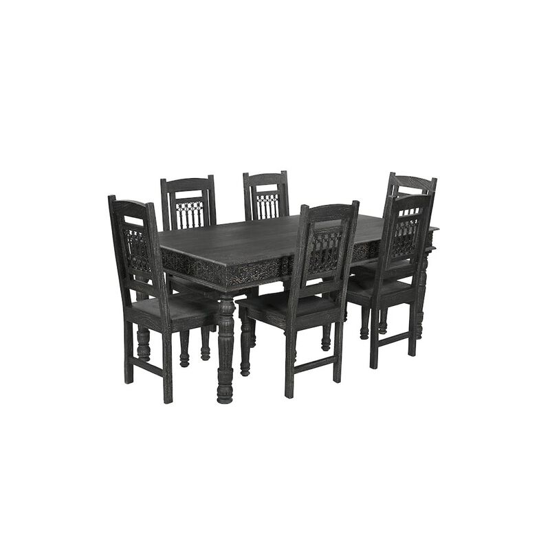Taran Designs Eldris 72 Carved Solid Wood Dining Table