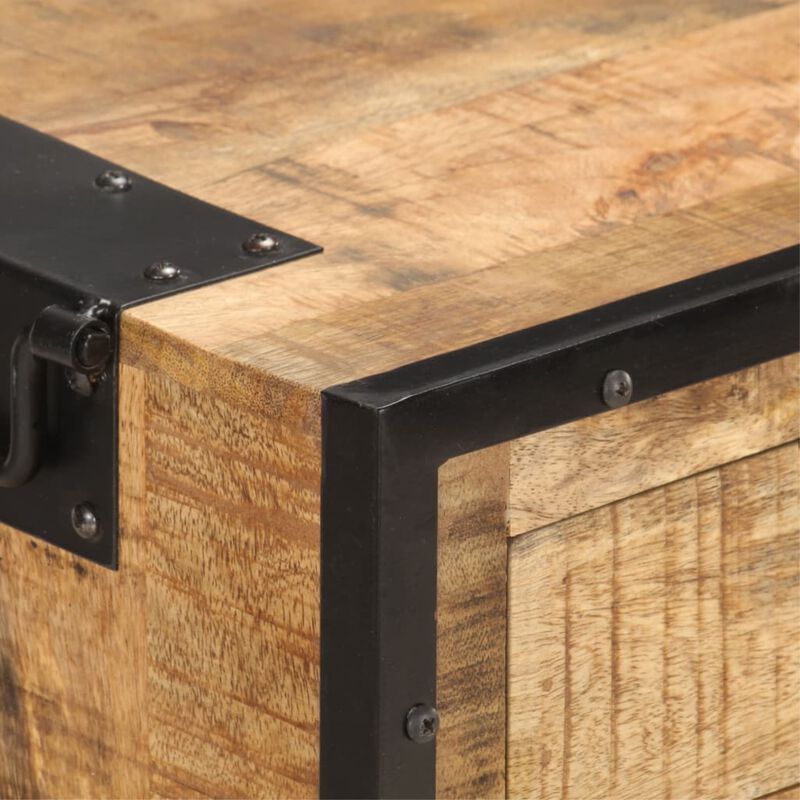 vidaXL Sideboard 31.5"x12.2"x28" Solid Rough Mango Wood