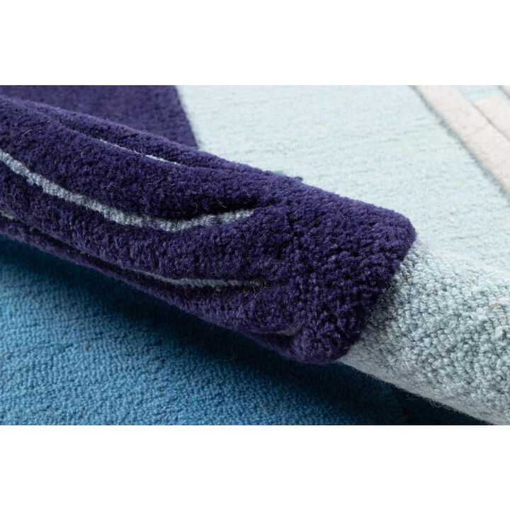 Novogratz Contemporary Rectangle Area Rug, Blue, 3' X 5'