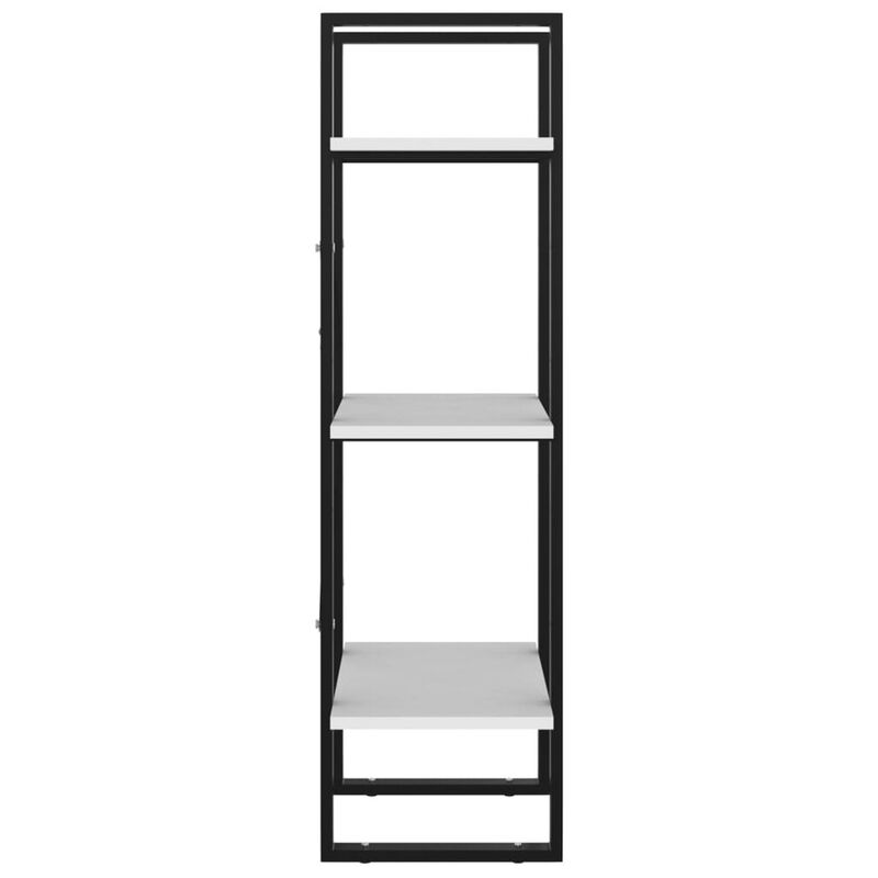 Zoe Standing Bookshelf, 41 Inch Tall, 3 Shelves, Black and White - Benzara