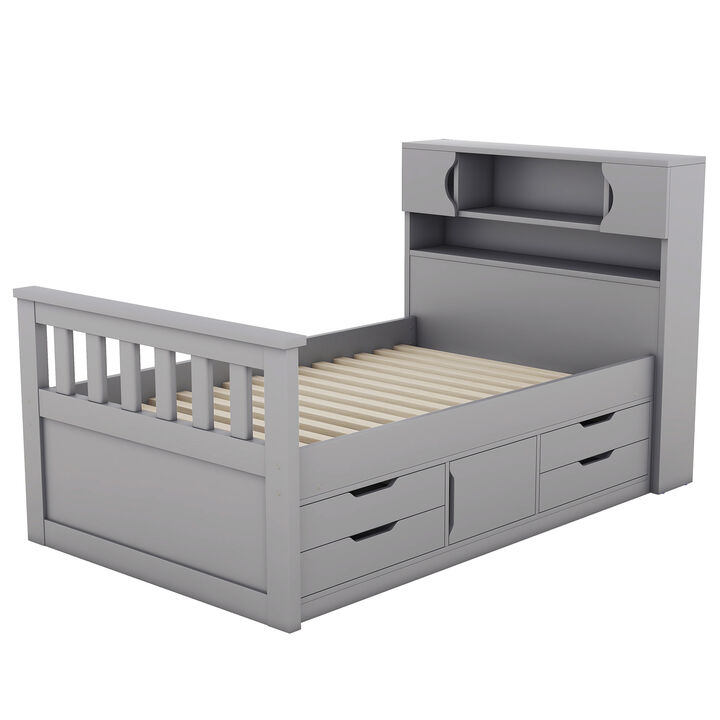 Merax Captain Platform Bed Frame with Storage