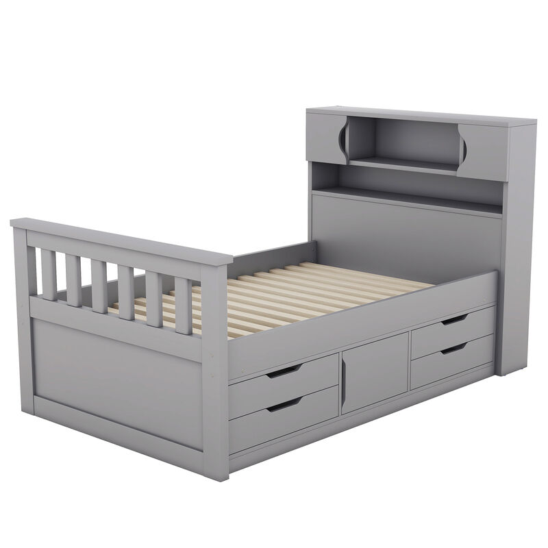 Merax Captain Platform Bed Frame with Storage