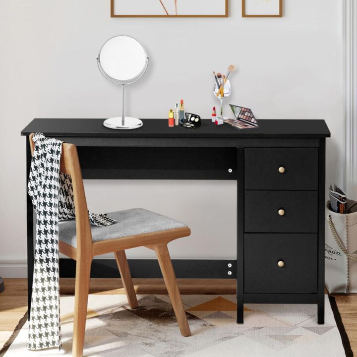 Hivvago 3-Drawer Home Office Study Computer Desk with Spacious Desktop