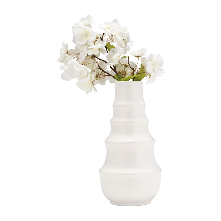 Cer,11",ring Pattern Vase