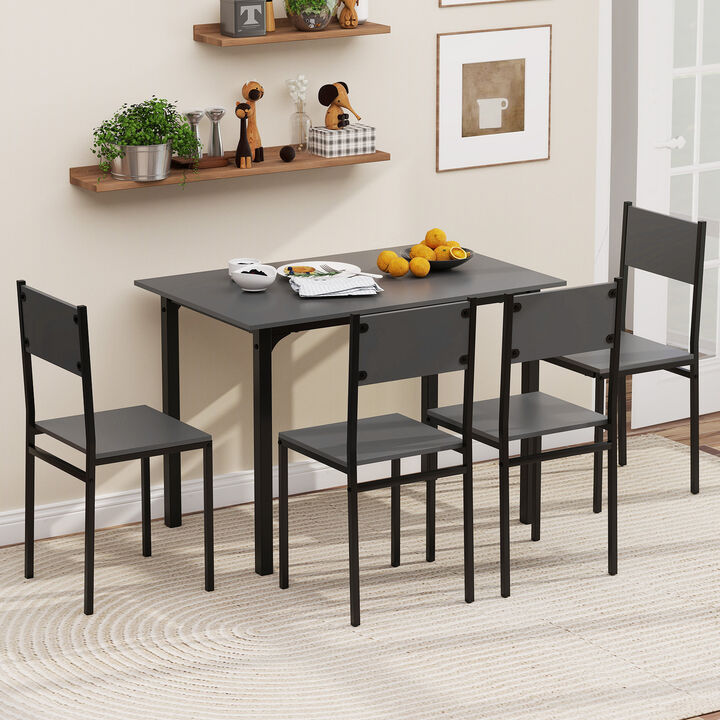 5 Piece Dining Table Set Industrial Style Kitchen Table and Chairs
