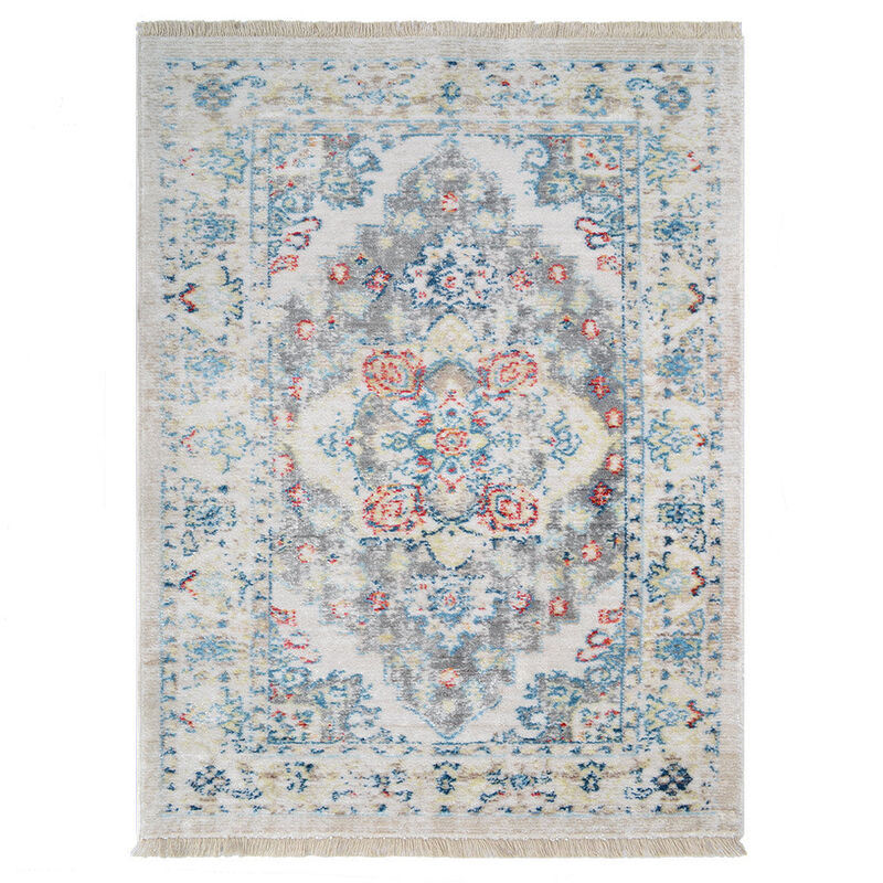 RUGSOTIC CARPETS MACHINE MADE POLYESTER AREA RUGS  - 4'x5'11'', Rectangle Shape, Multicolor Color, Classic Oriental Traditional  Design, Low Pile Machine Made Area Rugs (M00071)