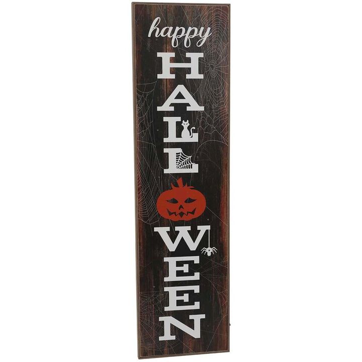 Haunted Hill Farm HAPPY HALLOWEEN 45 Porch Leaner with LED