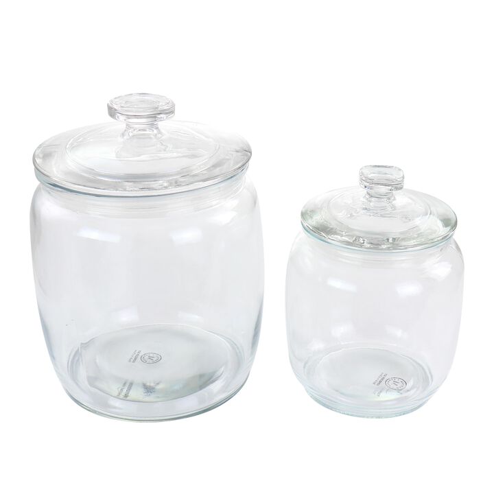 Martha Stewart Mayberry Canister 4 Piece 2.1 and 1 Quart Glass Canister Set