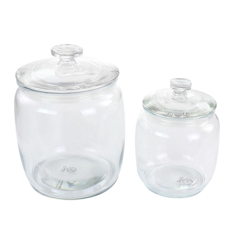 Martha Stewart Mayberry Canister 4 Piece 2.1 and 1 Quart Glass Canister Set