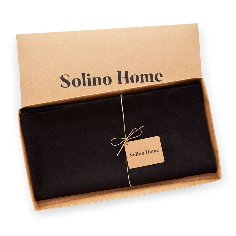 Solino Home 100% Pure Linen Table Throw 52 x 52 Inch | Fete
