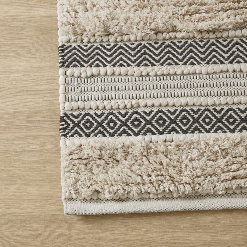INK+IVY Woven Texture Stripe Bath Rug