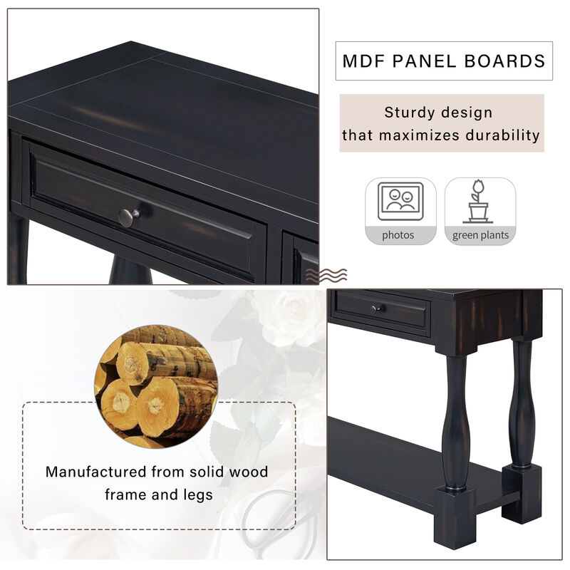 Merax Long Console Table with 3 Drawers
