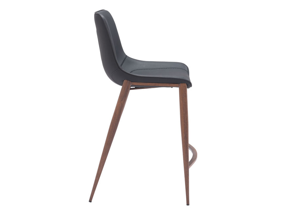 Magnus Counter Stool (Set of 2) Black & Walnut