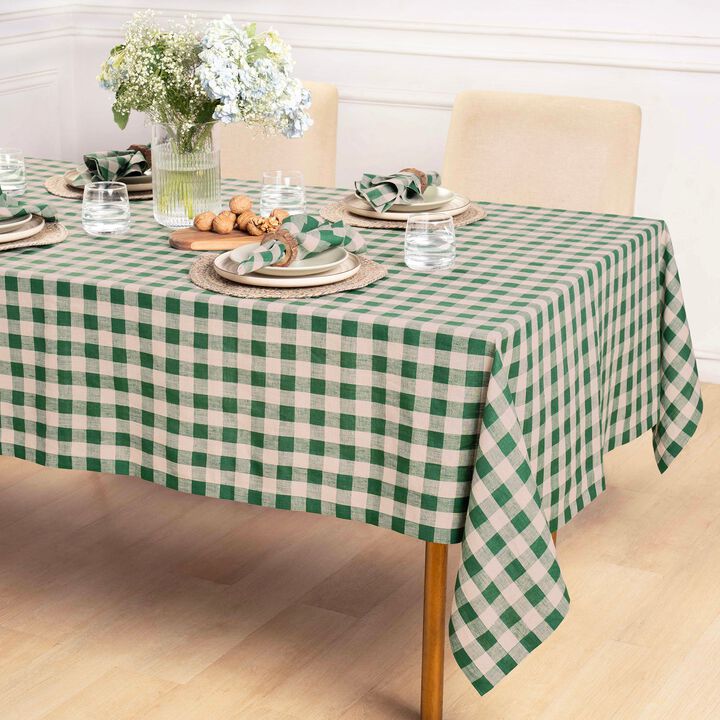 Solino Home 100% Pure Linen Tablecloth | Morgan Check
