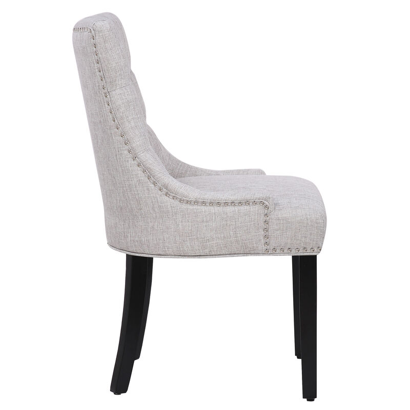 WestinTrends Upholstered Wingback Button Tufted Dining Chair (Set of 2)