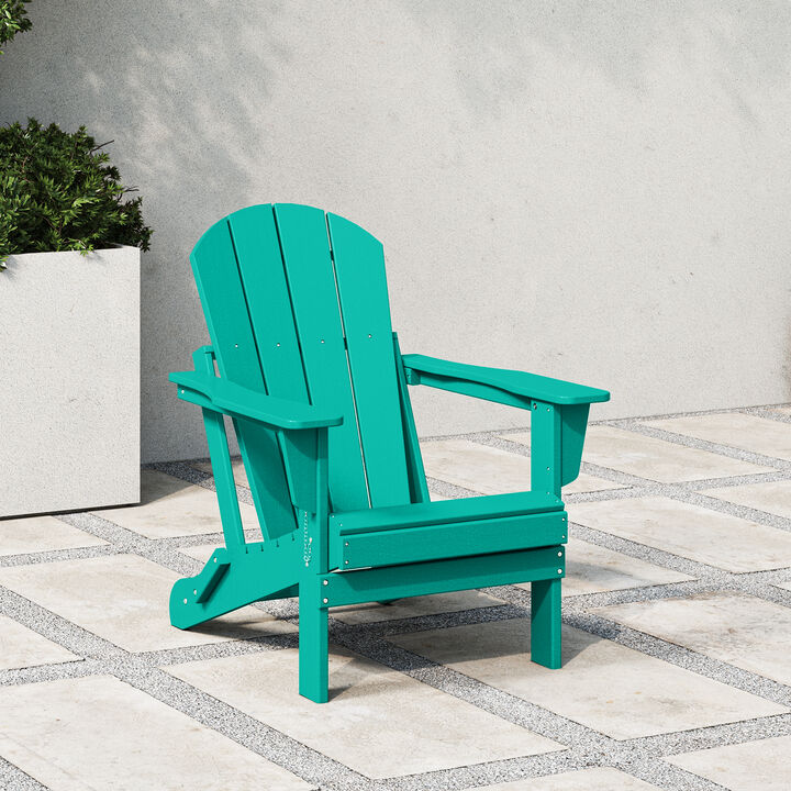 WestinTrends HDPE Outdoor Patio Folding Poly Adirondack Chair