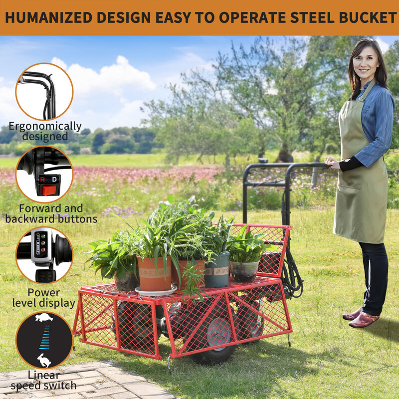 Electric Utility Cart: 500 Lbs Capacity, 1000 Lbs Towing