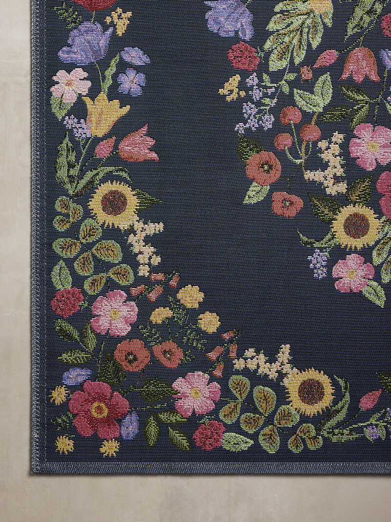 Perennial PRN-01 Navy 3''11" x 5''11" Rug by Rifle Paper Co.