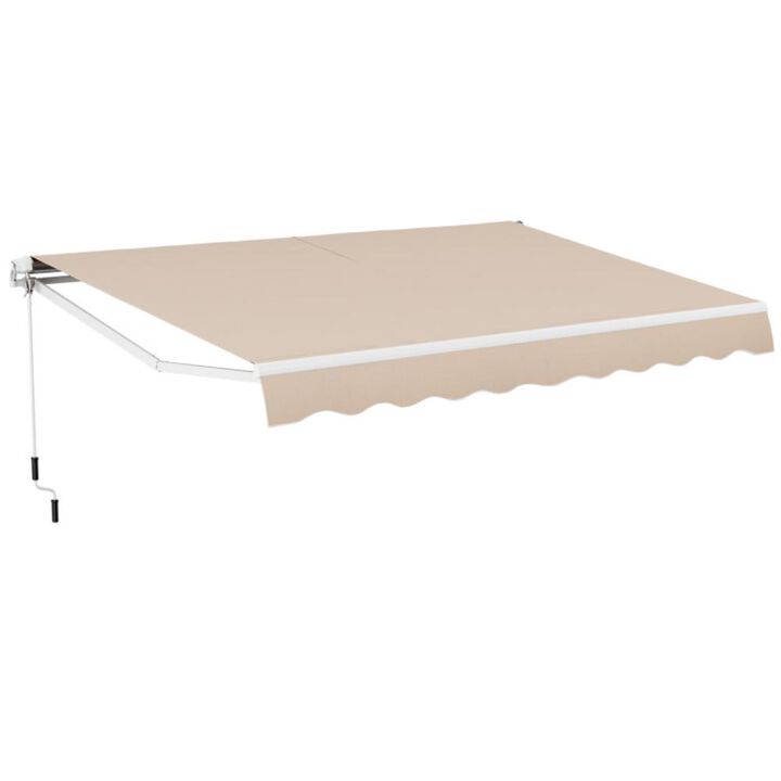 Hivvago 13 × 8 Feet Retractable Patio Awning Aluminum Deck Sunshade