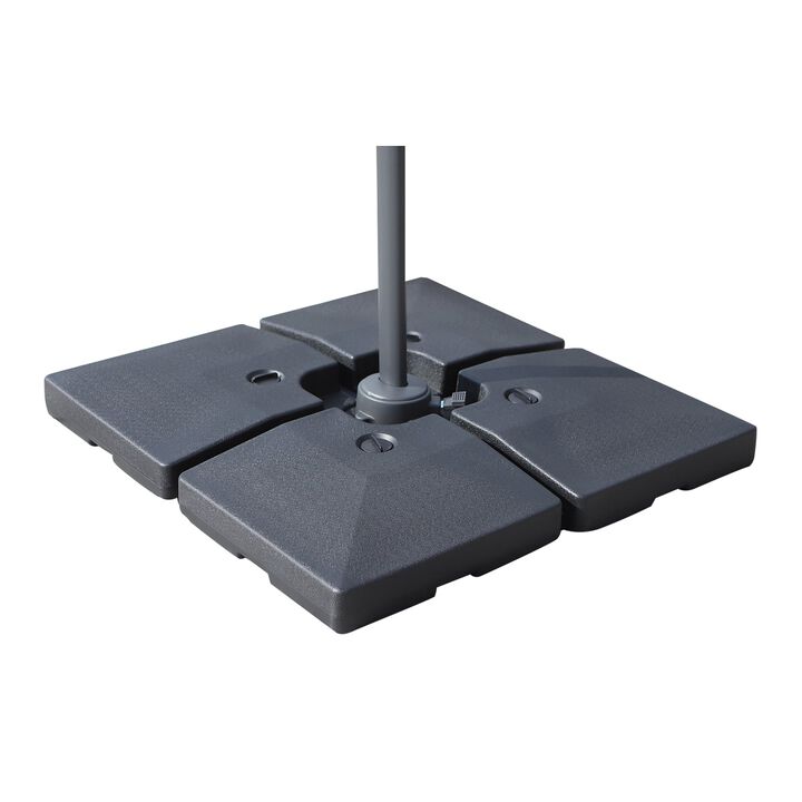 Heavy-Duty Umbrella Support: 4-Piece Black Base for Cantilever Umbrellas