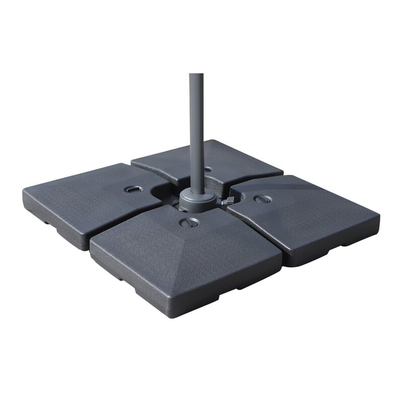 Heavy-Duty Umbrella Support: 4-Piece Black Base for Cantilever Umbrellas