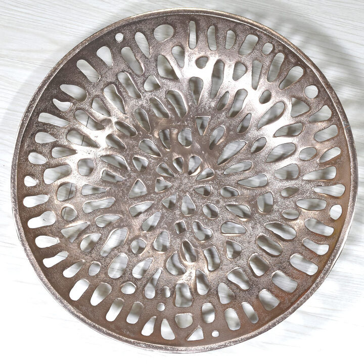 Handmade Decorative Gold Color Coated 5.51 x 5.51 x 1.37 Inches Aluminium Tray 063AB BBH Home's