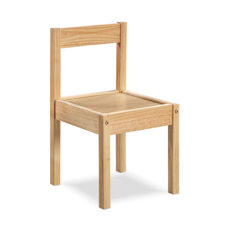 Della 3-Piece Solid Wood Kids Table & Chair Set, White