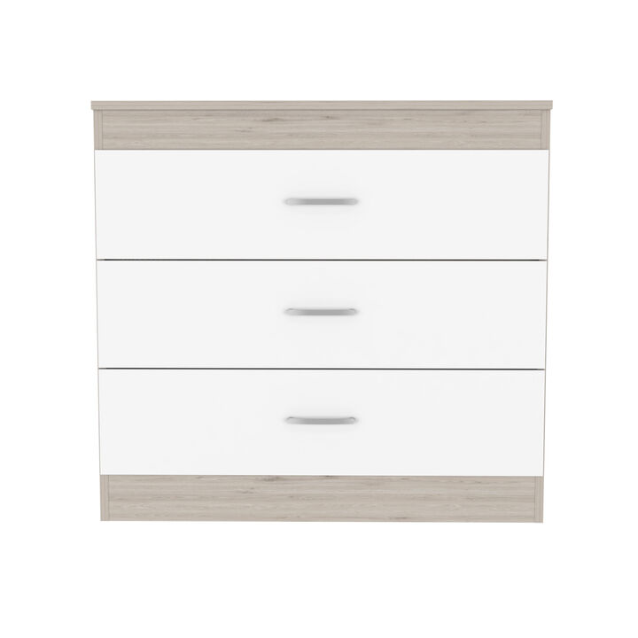 Three Drawer Dresser Lial, Bedroom, Light Gray / White