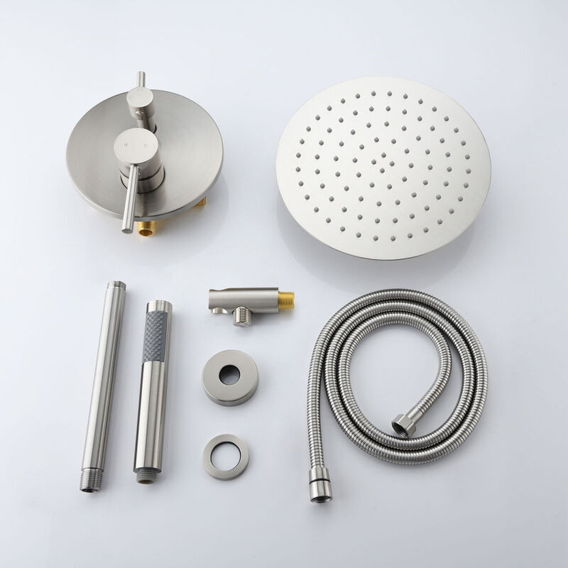 Brushed Nickel Dome Shower System with 10" and Handheld Heads