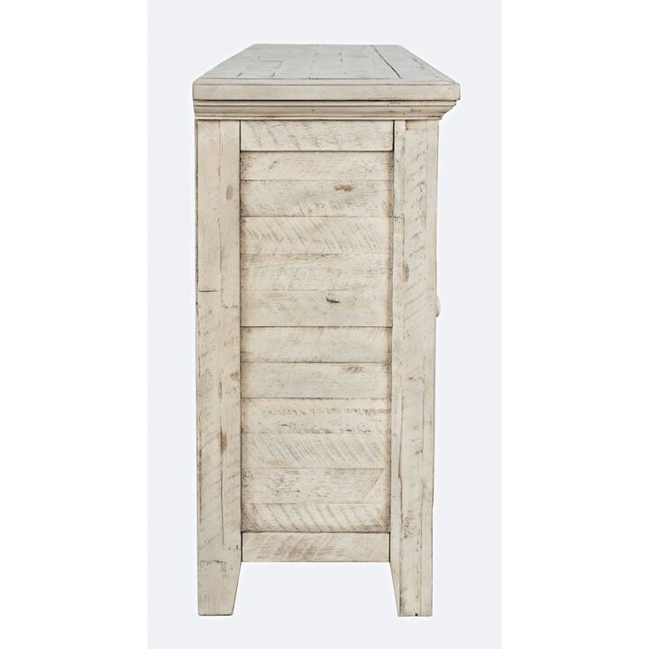 Jofran Rustic Shores 70 Coastal Distressed Acacia Six-Door Sideboard Cabinet