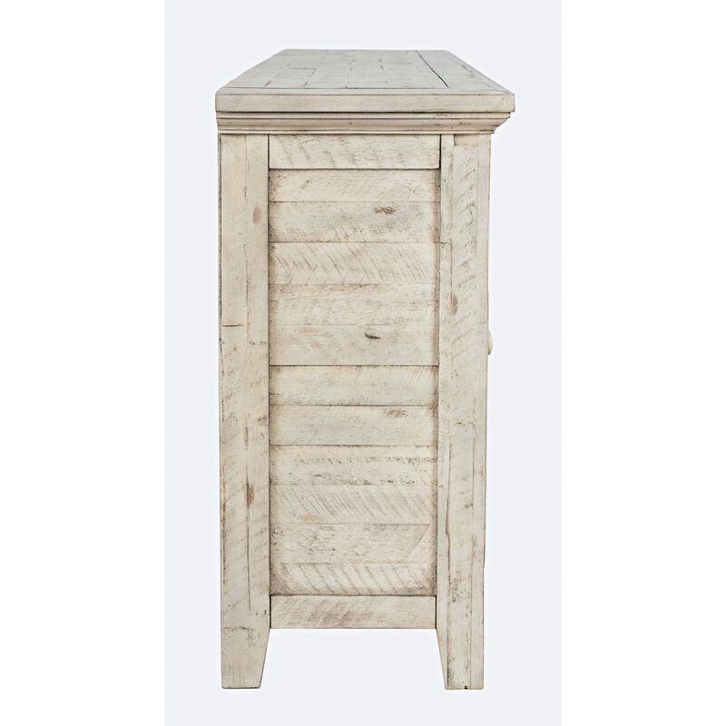 Jofran Rustic Shores 70 Coastal Distressed Acacia Six-Door Sideboard Cabinet