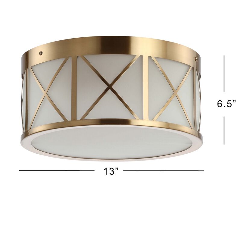 Cadence Drum Metal/Glass Flush Mount