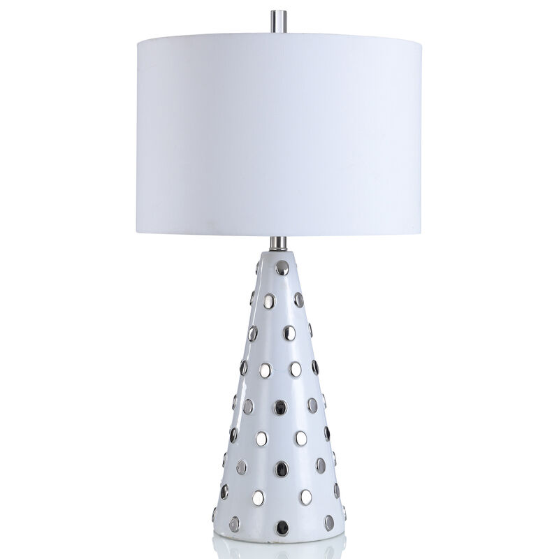 Happy White Silver Table Lamp