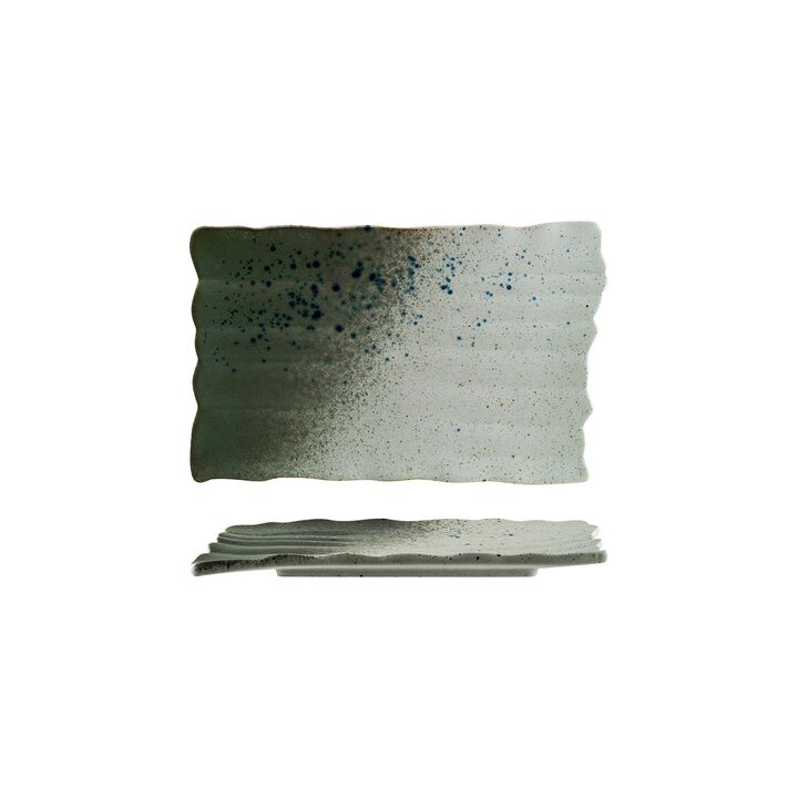 Gaia 11" x 7.25" Rectangular Decorated Porcelain Plate (Set of 4)