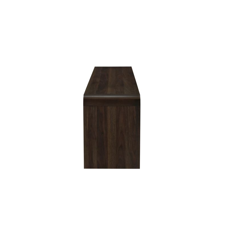 Maria TV Stand Media Cabinet, 2 Drawer and Shelves, Brown Wood 71 Inch - Benzara