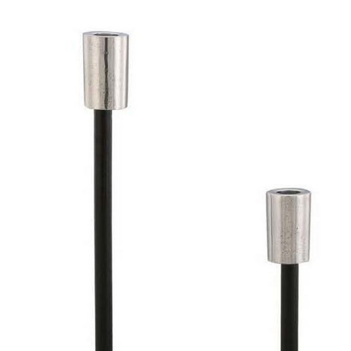 Ricco Tabletop Accent Decoration Set of 3, Black, Elegant Silver Metal - Benzara